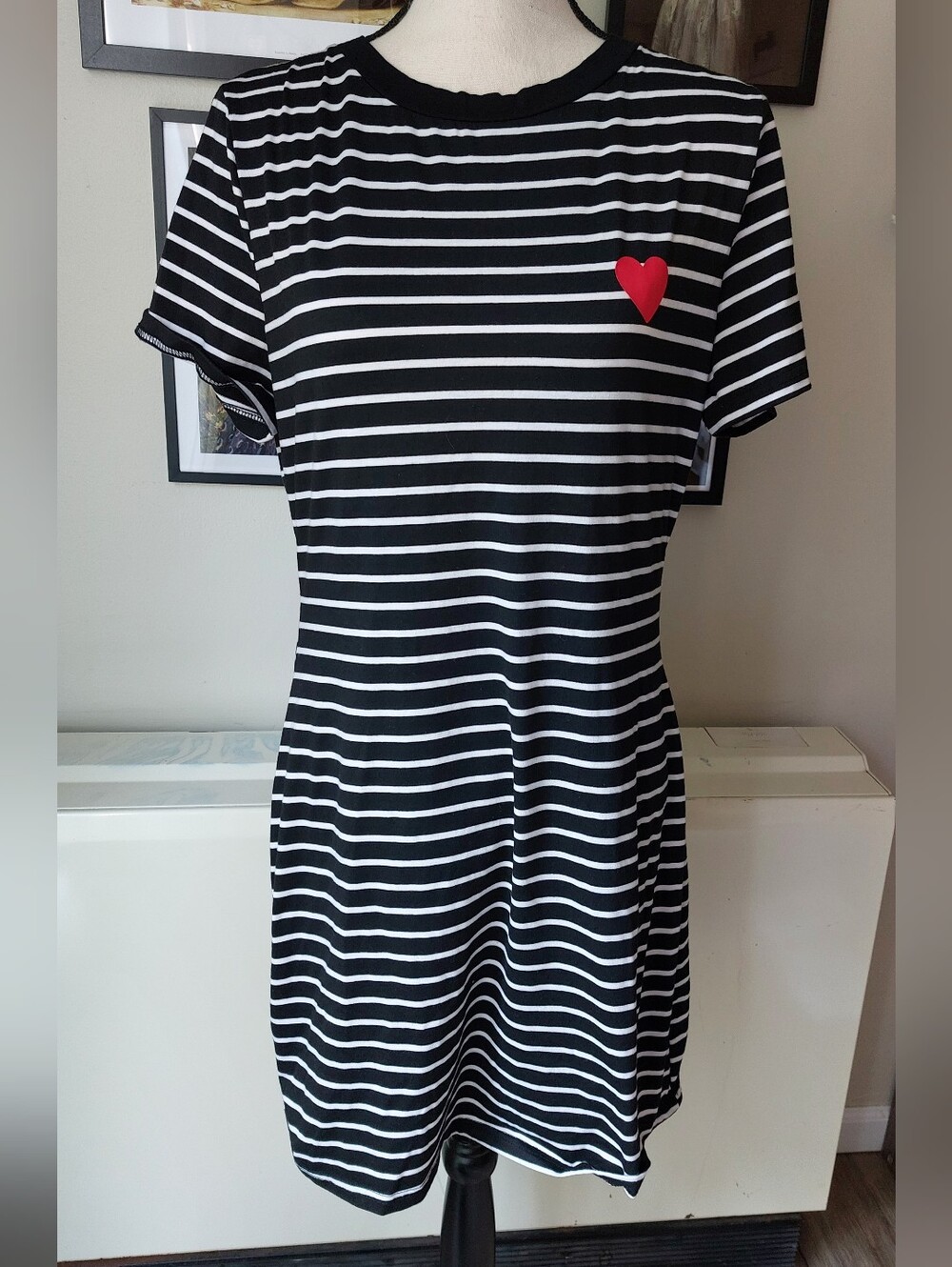 Striped Heart Bodycon Dress